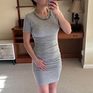 Maje Heather Grey Ruched dress